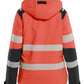 Blaklader Dames High Vis Winterjas 44012513 lichtgewicht softshell HiVis fluo rood-zwart(5599)