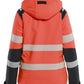 Blaklader Dames High Vis Winterjas 44012513 lichtgewicht softshell HiVis fluo rood-zwart(5599)