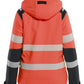 Blaklader Dames High Vis Winterjas 44012513 lichtgewicht softshell HiVis fluo rood-zwart(5599)