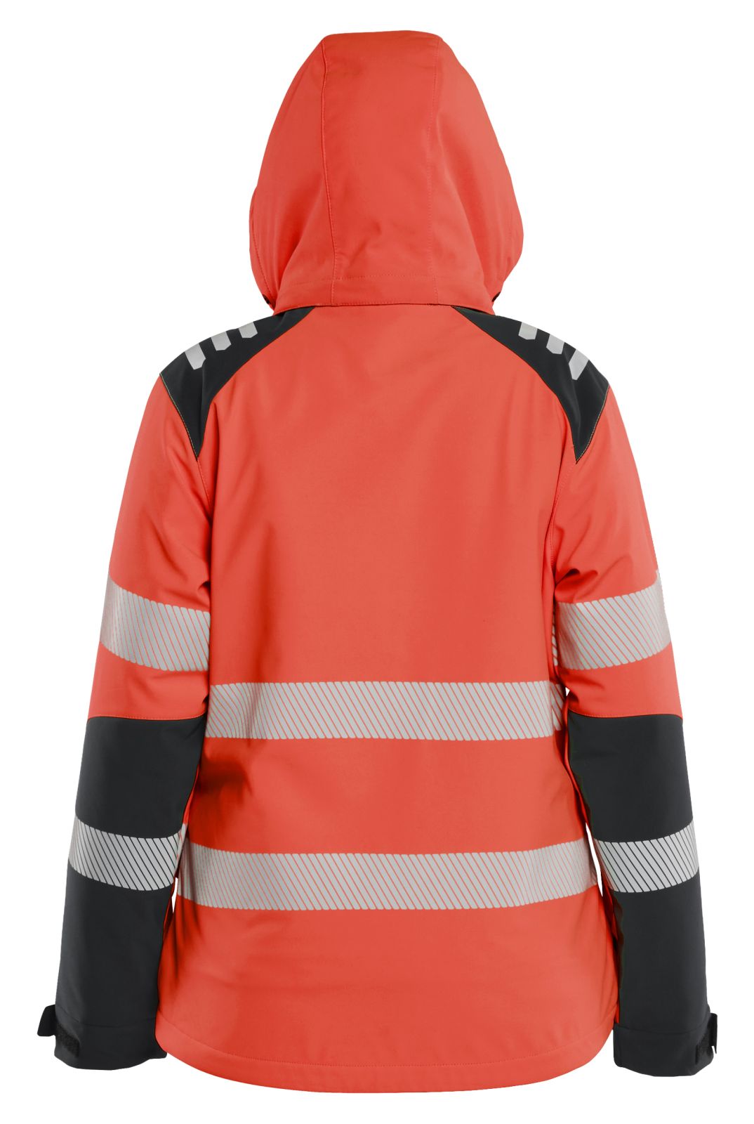 Blaklader Dames High Vis Winterjas 44012513 lichtgewicht softshell HiVis fluo rood-zwart(5599)