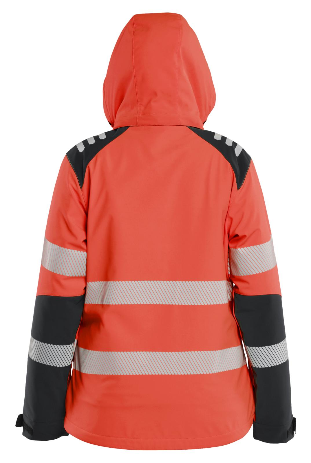 Blaklader Dames High Vis Winterjas 44012513 lichtgewicht softshell HiVis fluo rood-zwart(5599)