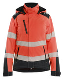 Blaklader Dames High Vis Winterjas 44012513 lichtgewicht softshell HiVis fluo rood-zwart(5599)