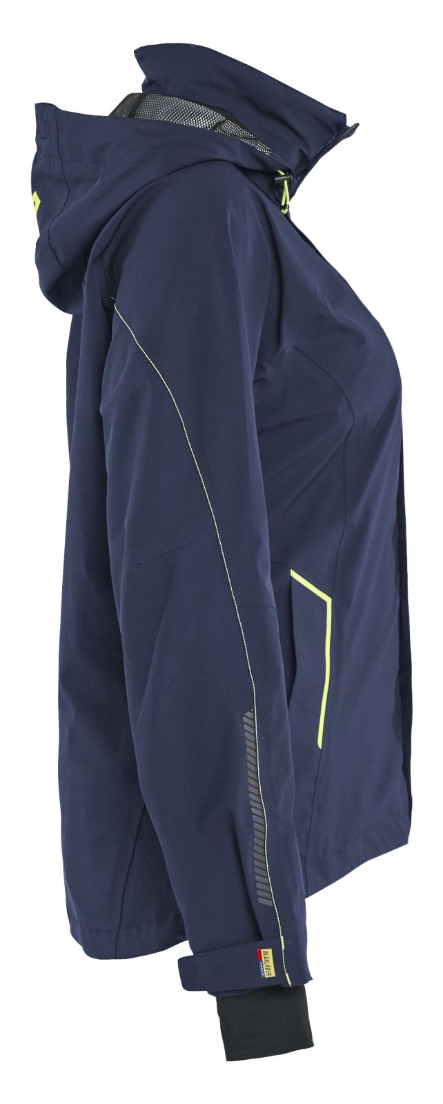 Blaklader Dames Jack 44031917 stretch shell donker marineblauw-fluo geel(8633)