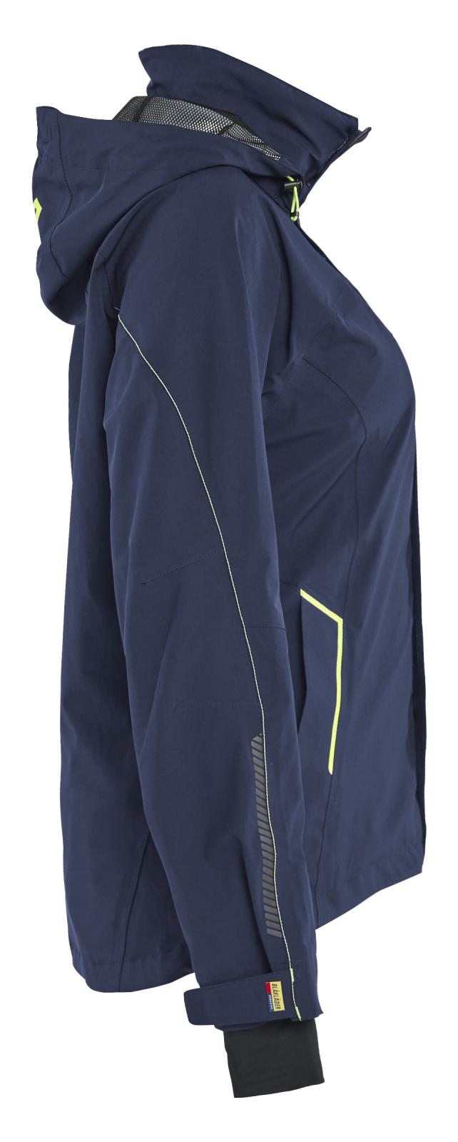 Blaklader Dames Jack 44031917 stretch shell donker marineblauw-fluo geel(8633)