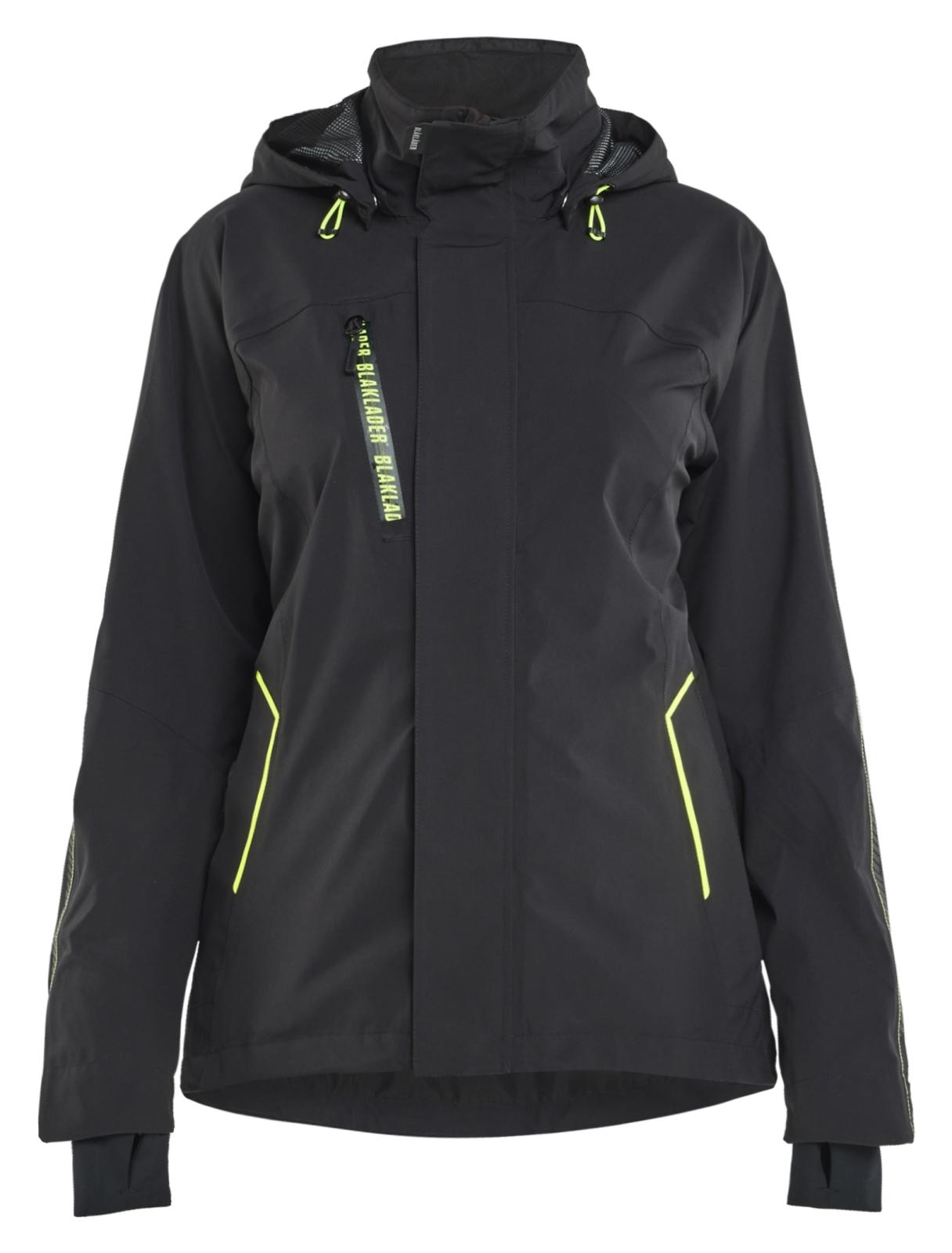 Blaklader Dames Jack 44031917 stretch shell zwart-fluo geel(9933)