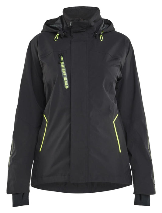 Blaklader Dames Jack 44031917 stretch shell zwart-fluo geel(9933)