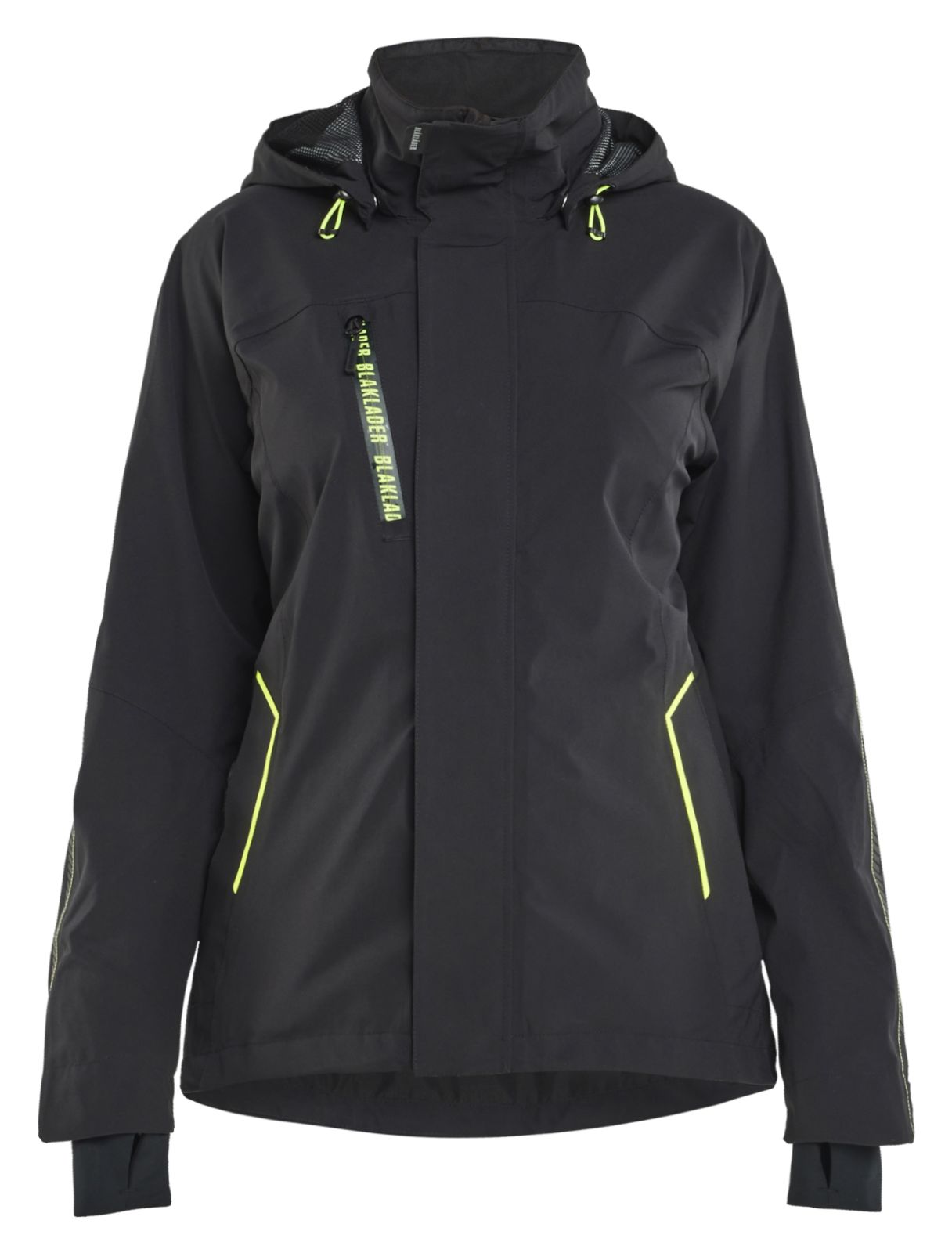 Blaklader Dames Jack 44031917 stretch shell zwart-fluo geel(9933)