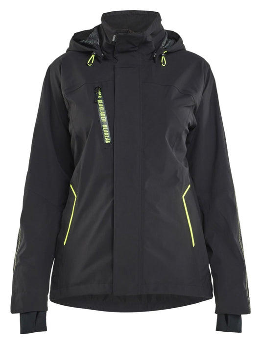 Blaklader Dames Jack 44031917 stretch shell zwart-fluo geel(9933)
