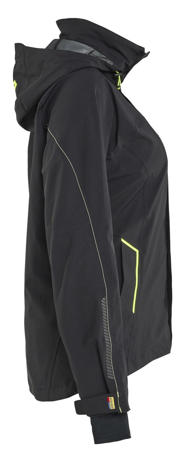 Blaklader Dames Jack 44031917 stretch shell zwart-fluo geel(9933)