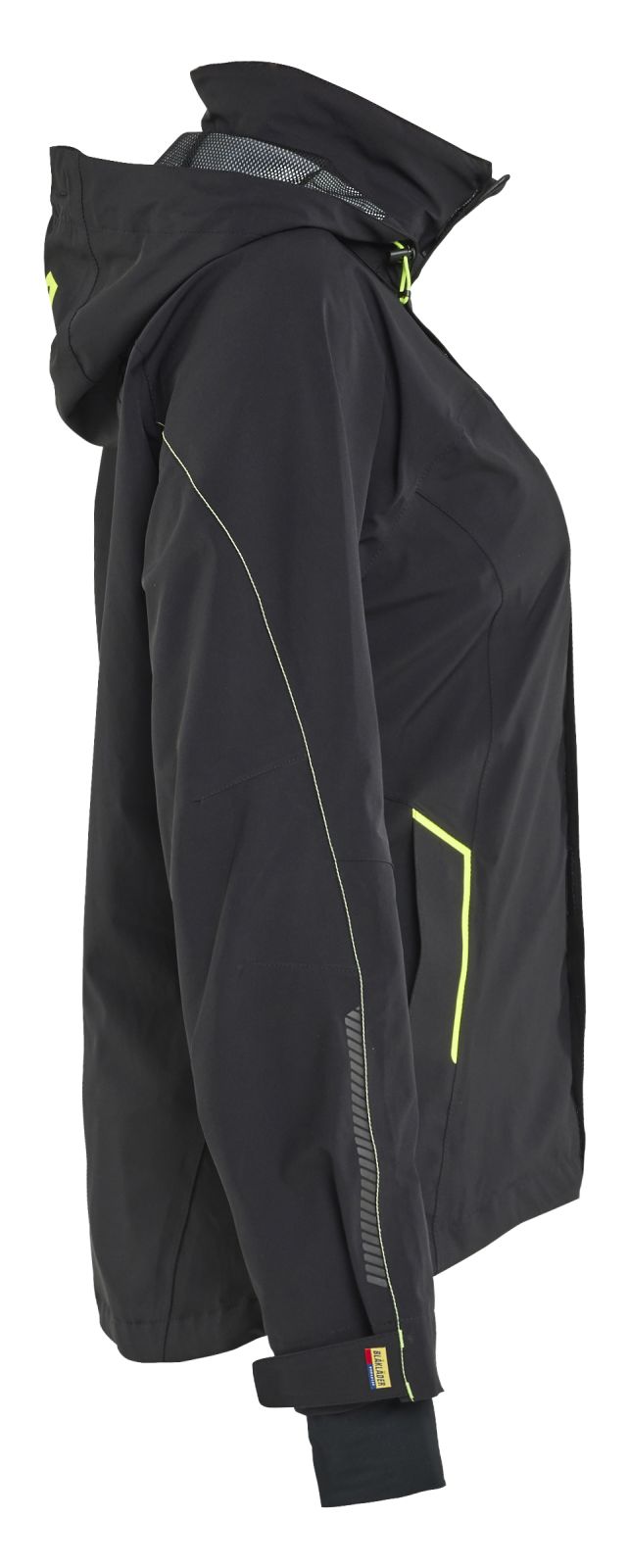 Blaklader Dames Jack 44031917 stretch shell zwart-fluo geel(9933)