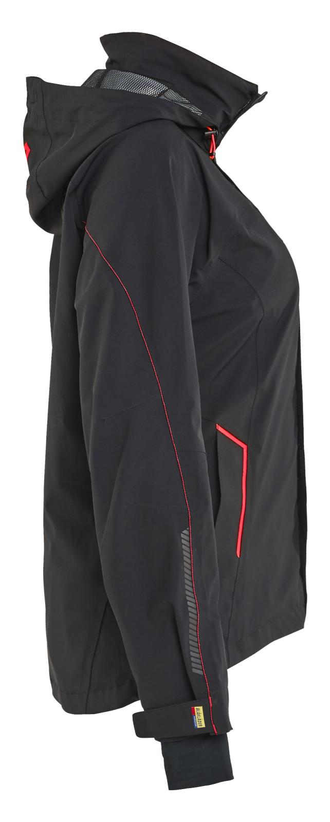 Blaklader Dames Jack 44031917 stretch shell zwart-rood(9956)