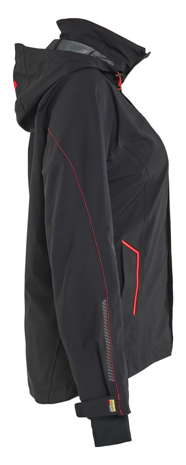 Blaklader Dames Jack 44031917 stretch shell zwart-rood(9956)