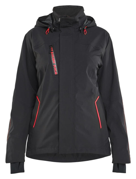 Blaklader Dames Jack 44031917 stretch shell zwart-rood(9956)