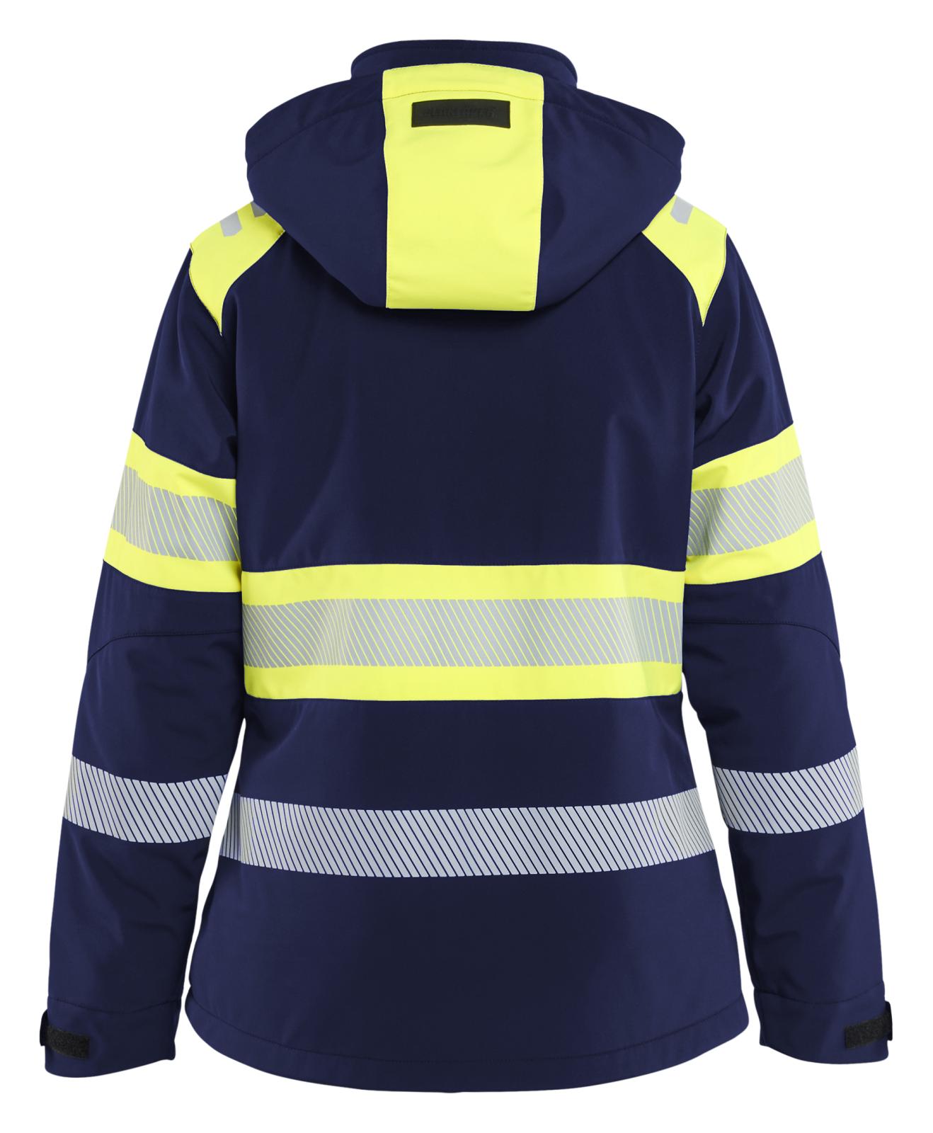 Blaklader Dames High Vis Jack 44062513 Lichtgewicht softshell gevoerd HiVis marineblauw-fluo geel(8933)
