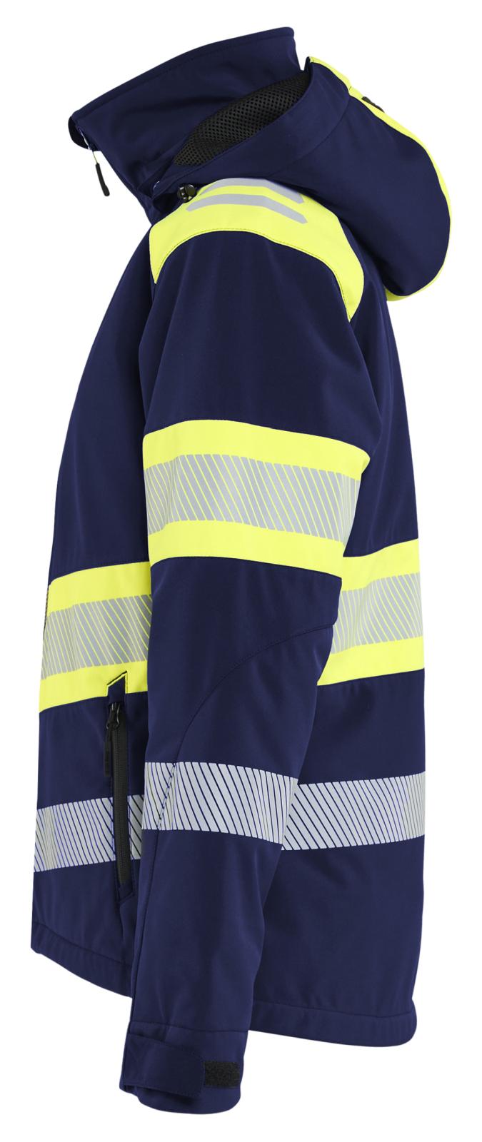 Blaklader Dames High Vis Jack 44062513 Lichtgewicht softshell gevoerd HiVis marineblauw-fluo geel(8933)
