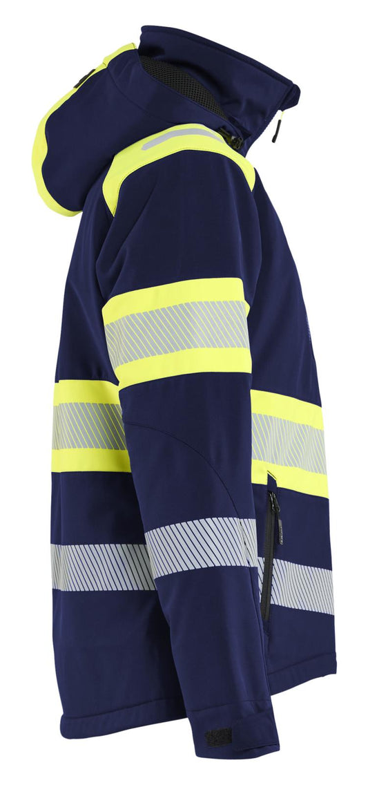Blaklader Dames High Vis Jack 44062513 Lichtgewicht softshell gevoerd HiVis marineblauw-fluo geel(8933)