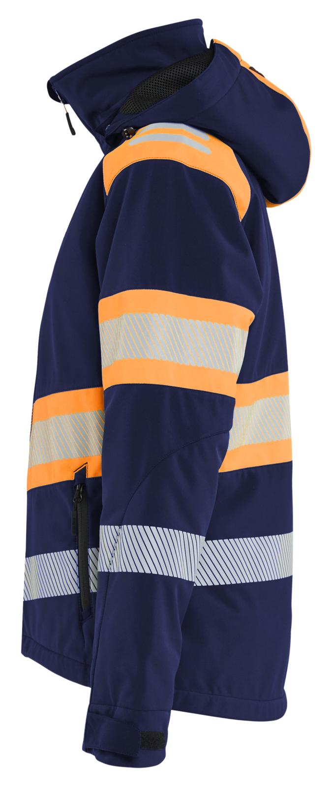 Blaklader Dames High Vis Jack 44062513 Lichtgewicht softshell gevoerd HiVis marineblauw-oranje(8953)
