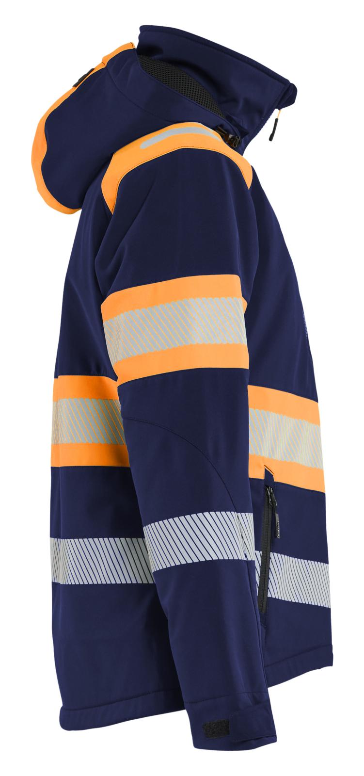 Blaklader Dames High Vis Jack 44062513 Lichtgewicht softshell gevoerd HiVis marineblauw-oranje(8953)