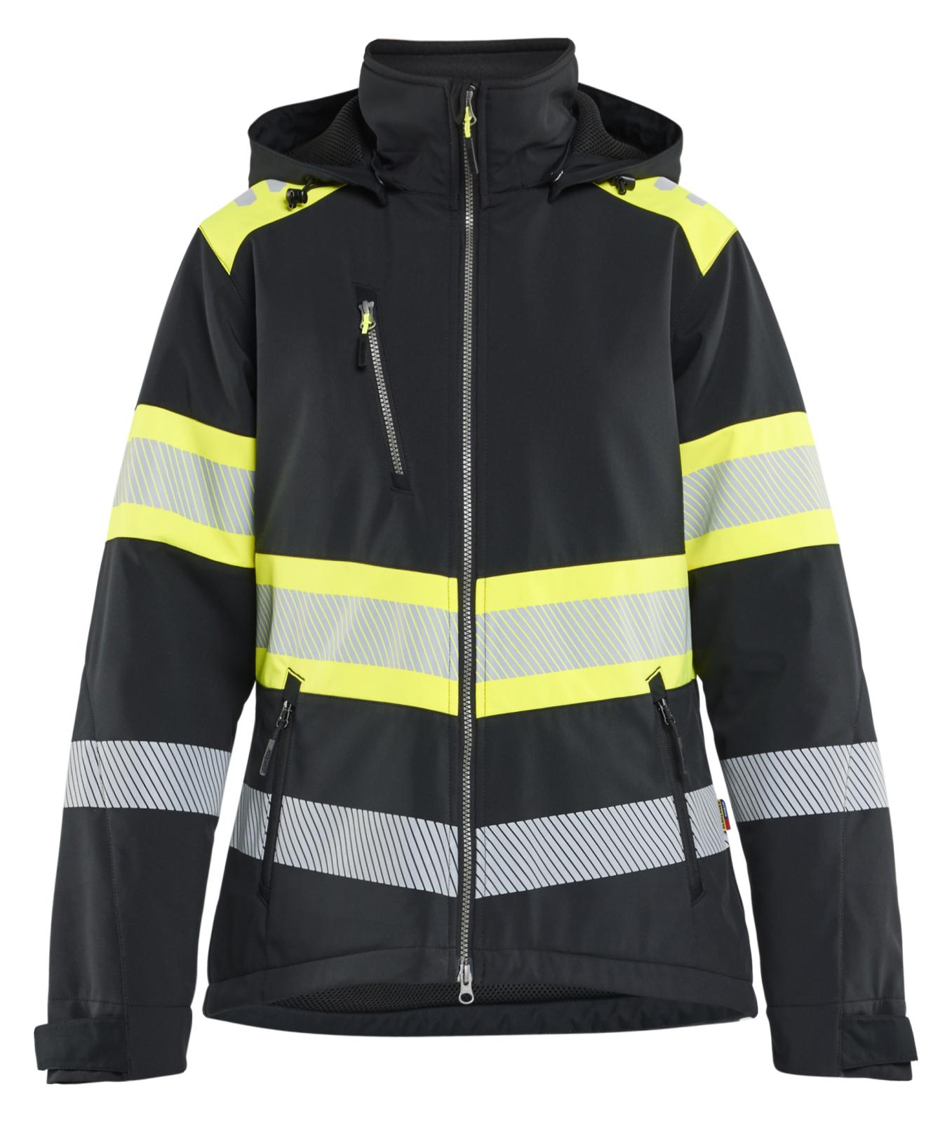 Blaklader Dames High Vis Jack 44062513 Lichtgewicht softshell gevoerd HiVis zwart-fluo geel(9933)