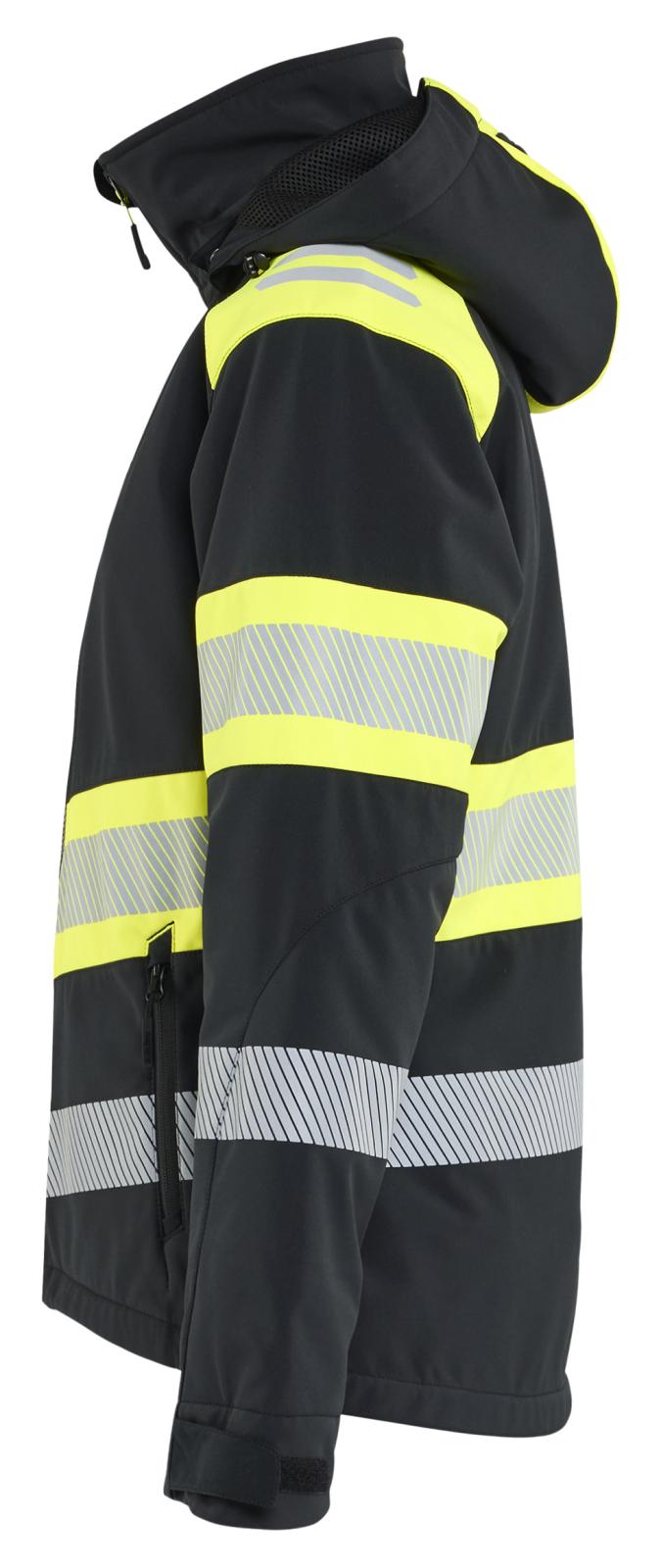 Blaklader Dames High Vis Jack 44062513 Lichtgewicht softshell gevoerd HiVis zwart-fluo geel(9933)