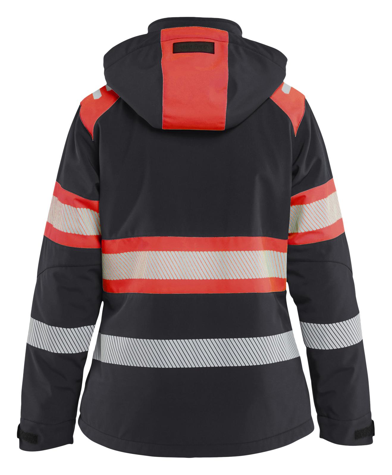 Blaklader Dames High Vis Jack 44062513 Lichtgewicht softshell gevoerd HiVis zwart-fluo rood(9955)