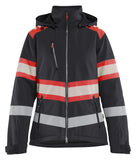 Blaklader Dames High Vis Jack 44062513 Lichtgewicht softshell gevoerd HiVis zwart-fluo rood(9955)