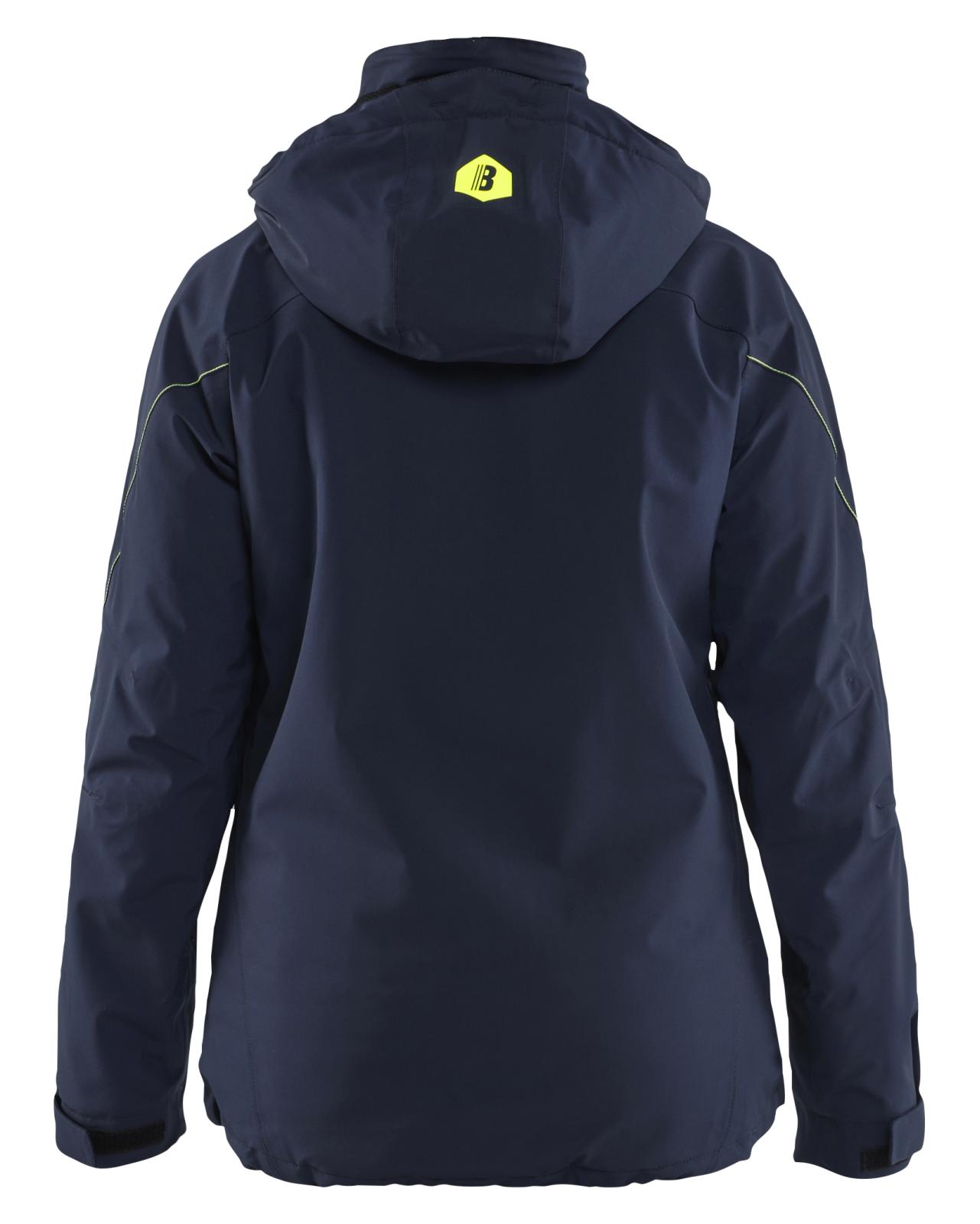 Blaklader Wind regen sneeuw Dames jassen 44081917 winter lichtsgewicht 4-weg stretch donker marineblauw-fluo geel(8633)
