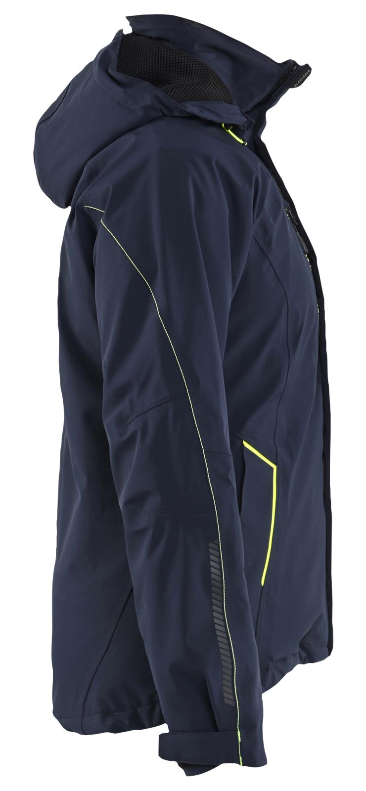 Blaklader Wind regen sneeuw Dames jassen 44081917 winter lichtsgewicht 4-weg stretch donker marineblauw-fluo geel(8633)