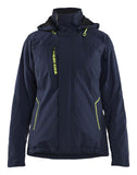 Blaklader Wind regen sneeuw Dames jassen 44081917 winter lichtsgewicht 4-weg stretch donker marineblauw-fluo geel(8633)