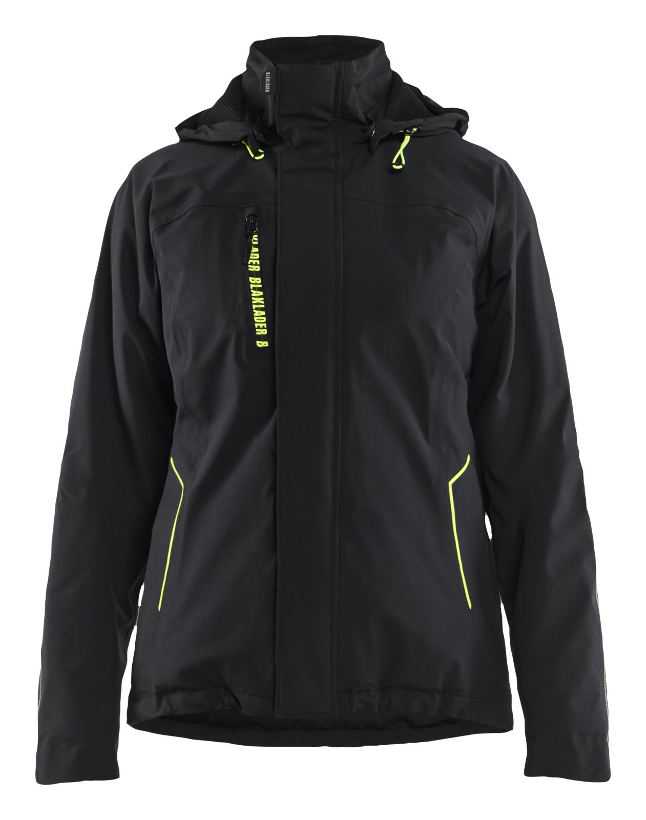 Blaklader Wind regen sneeuw Dames jassen 44081917 winter lichtsgewicht 4-weg stretch zwart-fluo geel(9933)