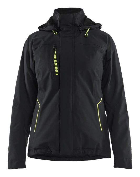 Blaklader Wind regen sneeuw Dames jassen 44081917 winter lichtsgewicht 4-weg stretch zwart-fluo geel(9933)