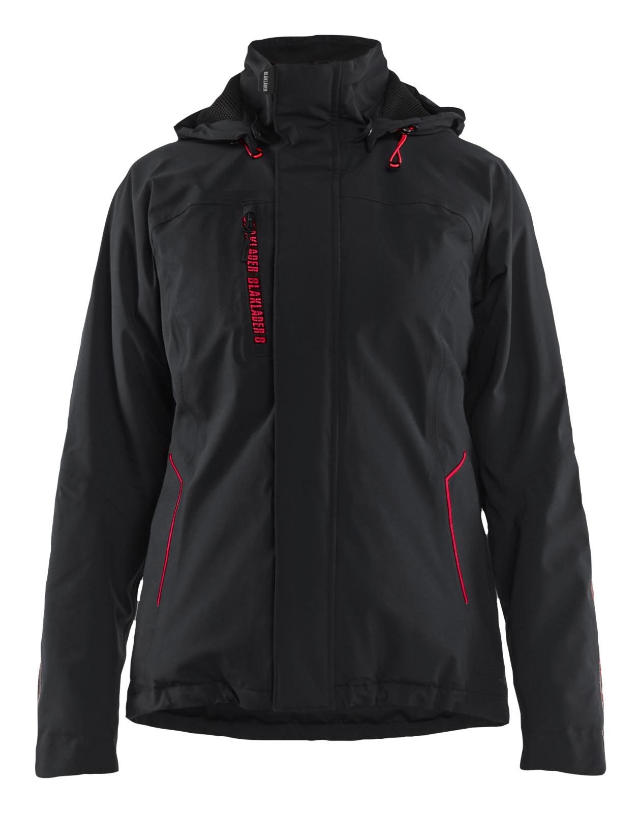 Blaklader Wind regen sneeuw Dames Winterjassen 44081917 4-weg stretch lichtgewicht zwart-rood(9956)
