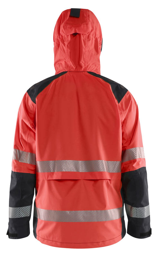 Blaklader High Vis jassen 44351987 shell HiVis waterdicht fluo rood-zwart(5599)