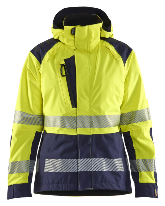 Blaklader High Vis jassen 44361987 shell HiVis waterdicht dames fluo geel-marineblauw(3389)