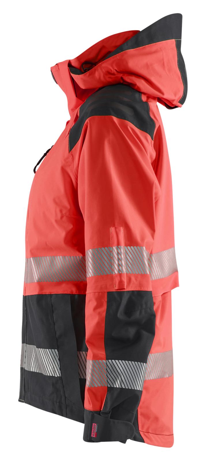 Blaklader High Vis jassen 44361987 shell HiVis waterdicht dames fluo rood-zwart(5599)