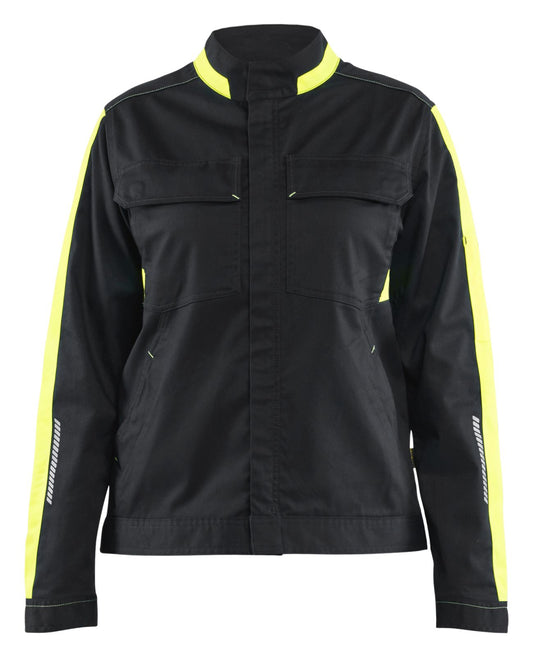 Blaklader Industrie Dames Jack 44431832 stretch zwart-fluo geel(9933)