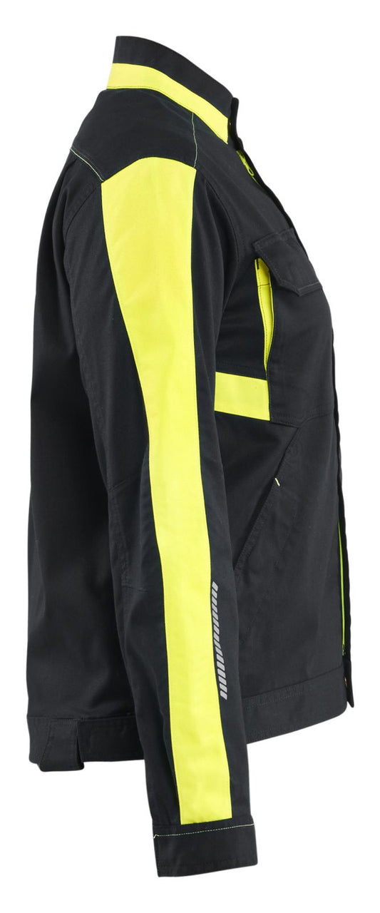 Blaklader Industrie Dames Jack 44431832 stretch zwart-fluo geel(9933)