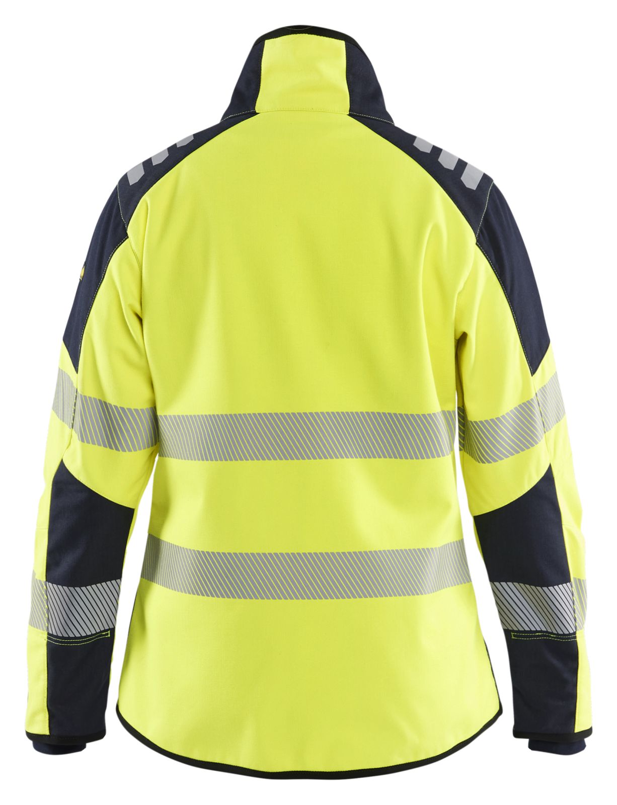 Blaklader Vlamvertragend Multinorm Dames Jack 44481560 softshell vlamwerend antistatisch chemische spatten fluo geel-marineblauw(3389)