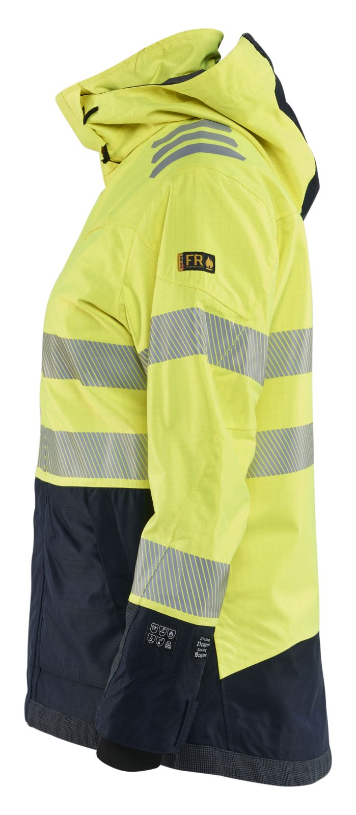 Blaklader Vlamvertragend Multinorm Dames jack 44491532 shell vlamwerend antistatisch waterdicht fluo geel-marineblauw(3389)