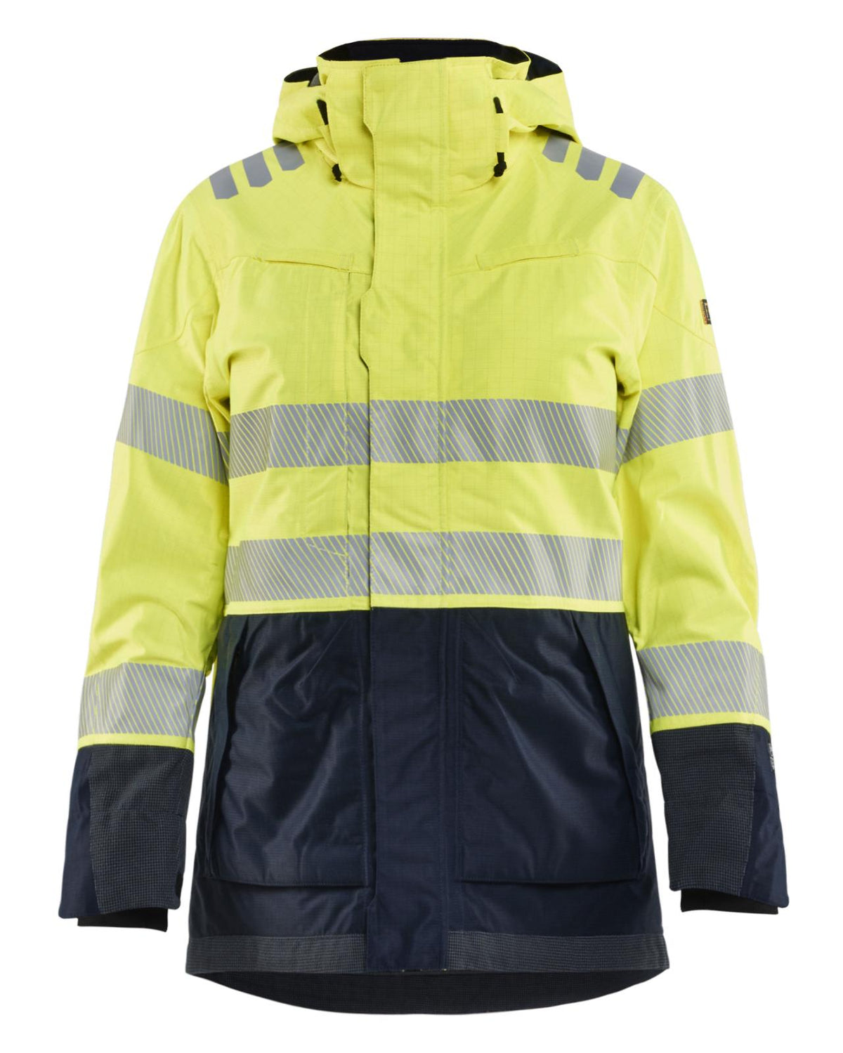 Blaklader Vlamvertragend Multinorm Dames jack 44491532 shell vlamwerend antistatisch waterdicht fluo geel-marineblauw(3389)