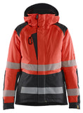 Blaklader High Vis jassen 44561987 winter HiVis waterdicht dames fluo rood-zwart(5599)