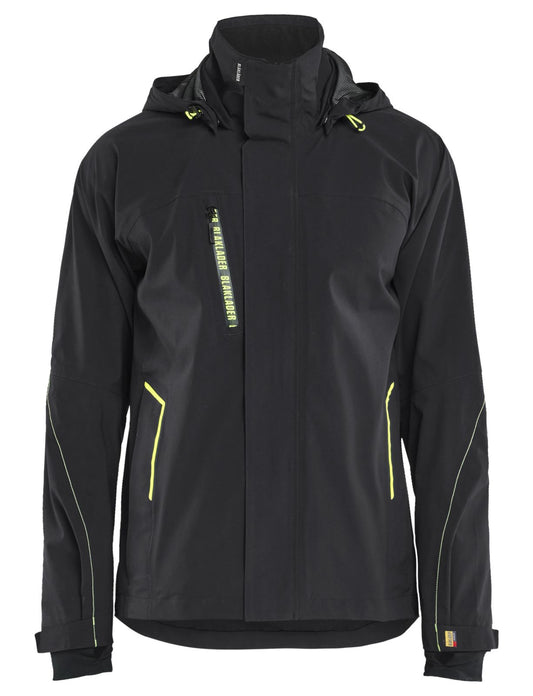 Blaklader Wind regen sneeuw Jack 44831917 stretch shell zwart-fluo geel(9933)
