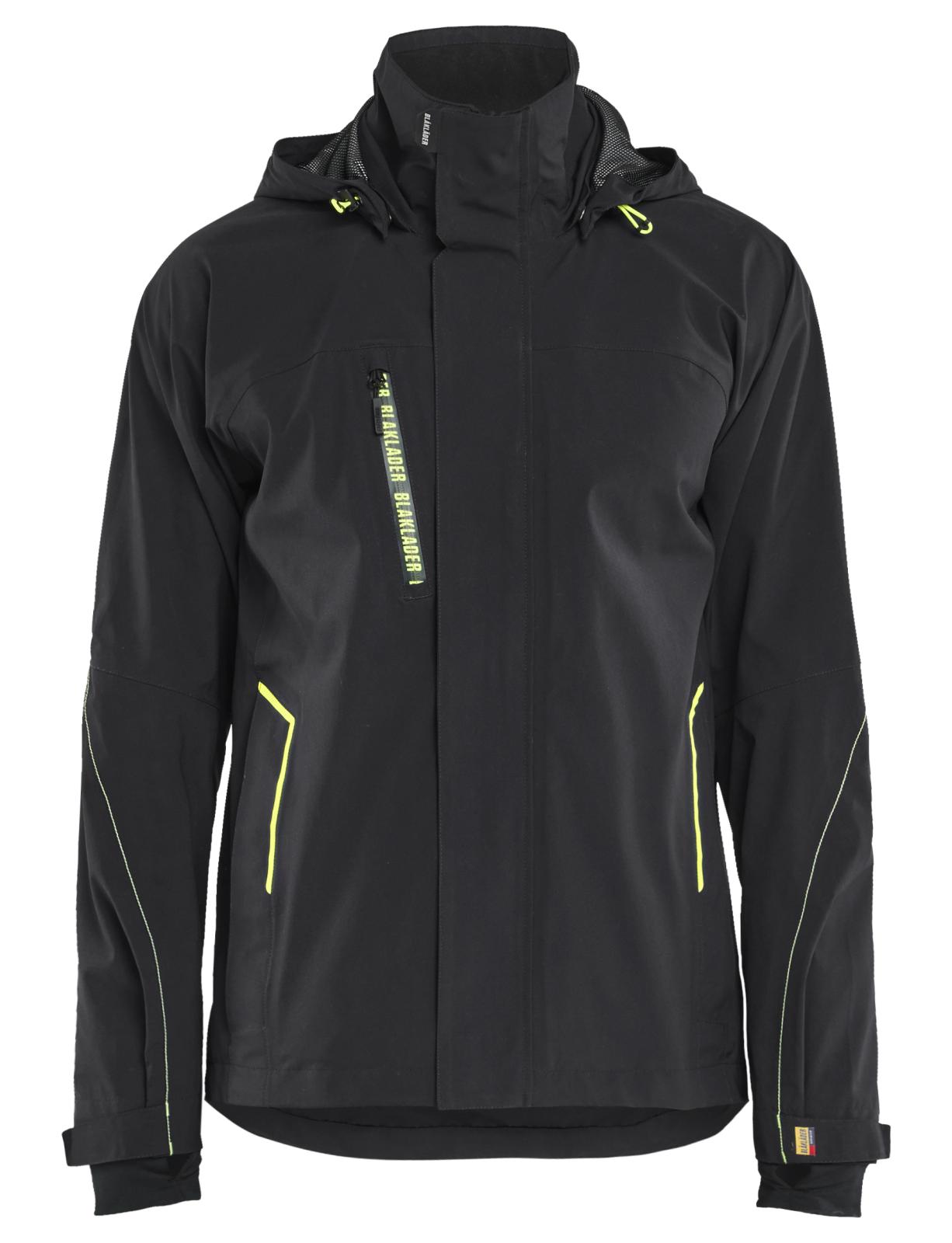 Blaklader Wind regen sneeuw Jack 44831917 stretch shell zwart-fluo geel(9933)