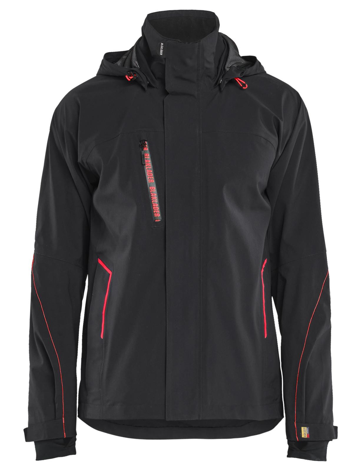 Blaklader Wind regen sneeuw Jack 44831917 stretch shell zwart-rood(9956)