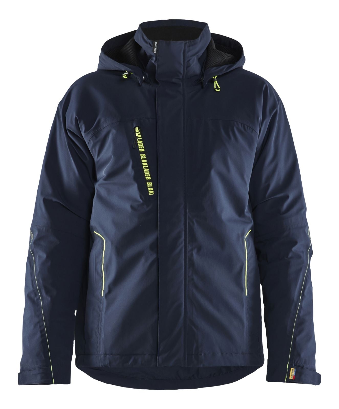 Blaklader Wind regen sneeuw Jassen 44841917 winter lichtgewicht waterdicht winddicht ademend stretch donker marineblauw-fluo geel(8633)