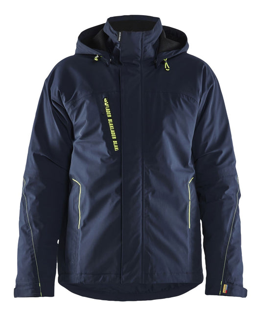 Blaklader Wind regen sneeuw Jassen 44841917 winter lichtgewicht waterdicht winddicht ademend stretch donker marineblauw-fluo geel(8633)