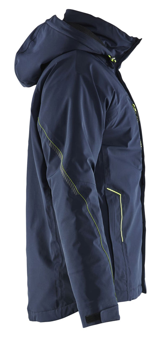 Blaklader Wind regen sneeuw Jassen 44841917 winter lichtgewicht waterdicht winddicht ademend stretch donker marineblauw-fluo geel(8633)