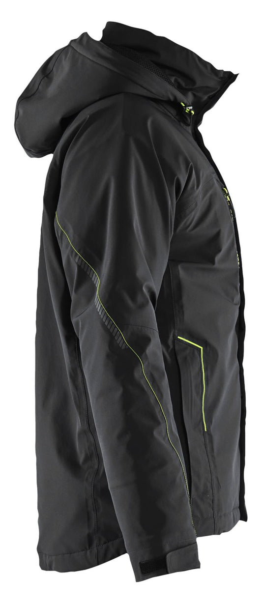 Blaklader Wind regen sneeuw Jassen 44841917 winter lichtgewicht waterdicht winddicht ademend stretchwinter lichtgewicht waterdicht winddicht ademend stretch zwart-fluo geel(9933)