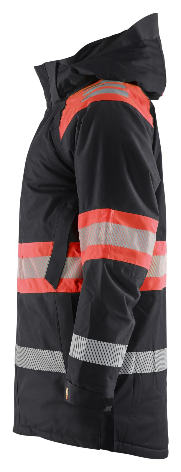 Blaklader High Vis jassen 44851977 winter HiVis waterdicht zwart-fluo rood(9955)