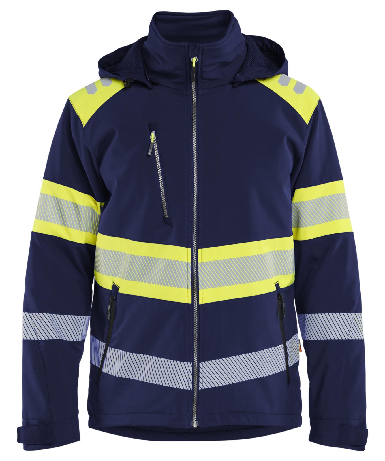 Blaklader High Vis Lichtgewicht softshell jack gevoerd high vis Jack 44892513 Lichtgewicht softshell gevoerd high vis marineblauw-fluo geel(8933)